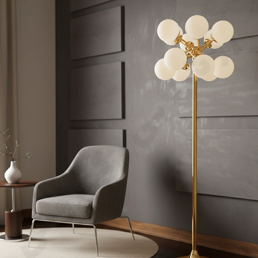 klg-mu-a-0003-1 آباژور ایستاده کنارسالنی مولکولی 12 شعله مدل ابر - Image 1