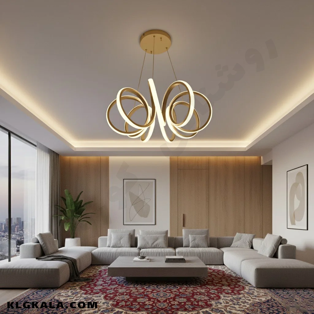 klg-smd-l-0027-7 لوستر مدرن اس ام دی مدل گل 9 پر - Image 1