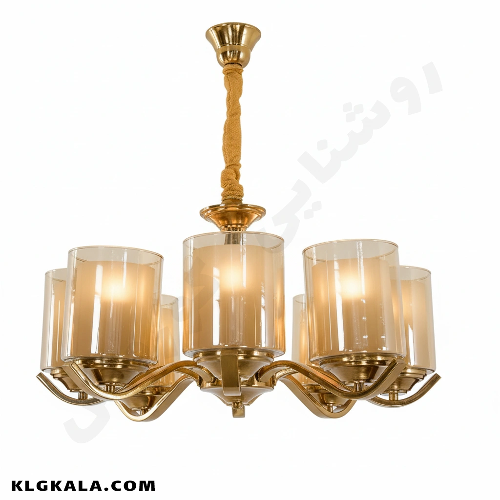 klg-la-l-0154-7 لوستر لهستانی مدل شیدا کد 5020 - قابل انتخاب از 3 تا 8 شاخه - Image 1