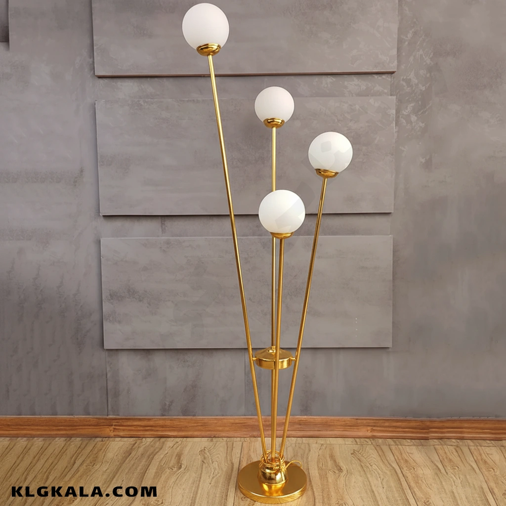 klg-mu-a-0005-4 آباژور ایستاده کنارسالنی مولکولی 4 شعله مدل گل - Image 1