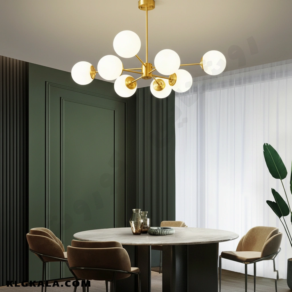 klg-mu-l-0080-4 لوستر مولکولی طرح نامنظم کهکشانی 8 شعله - Image 1