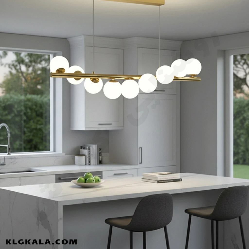 klg-mu-l-0100-8 لوستر مولکولی 9 شعله مدل اقیانوس - Image 1