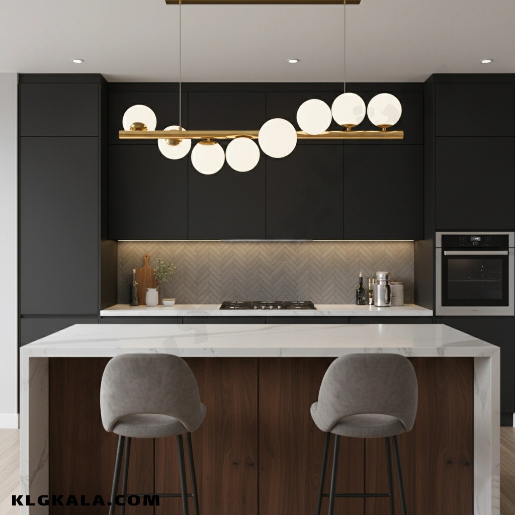 klg-mu-l-0102-7 لوستر مولکولی 8 شعله مدل اقیانوس - Image 1