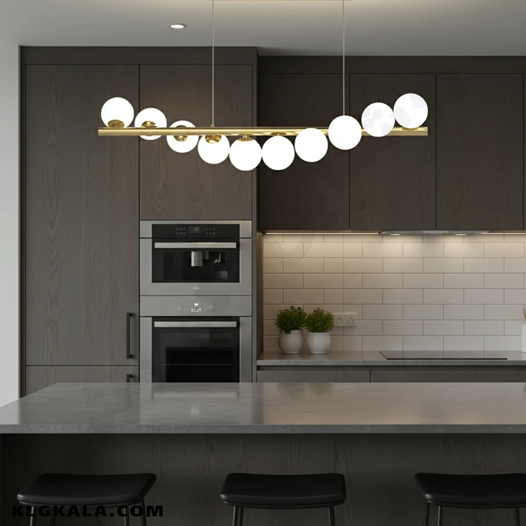 klg-mu-l-0103-8 لوستر مولکولی 10 شعله مدل اقیانوس - Image 1