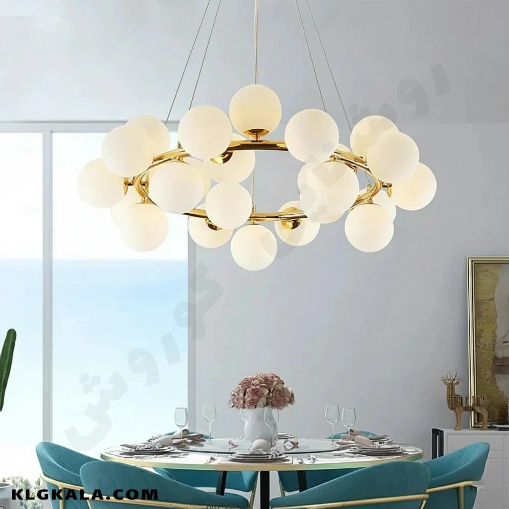 klg-mu-l-0105-2 لوستر مولکولی مدل حلقه - قابل انتخاب تعداد شعله - Image 1