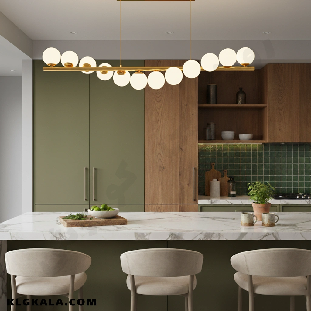 klg-mu-l-0114-1 لوستر مولکولی 12 شعله مدل اقیانوس - Image 1