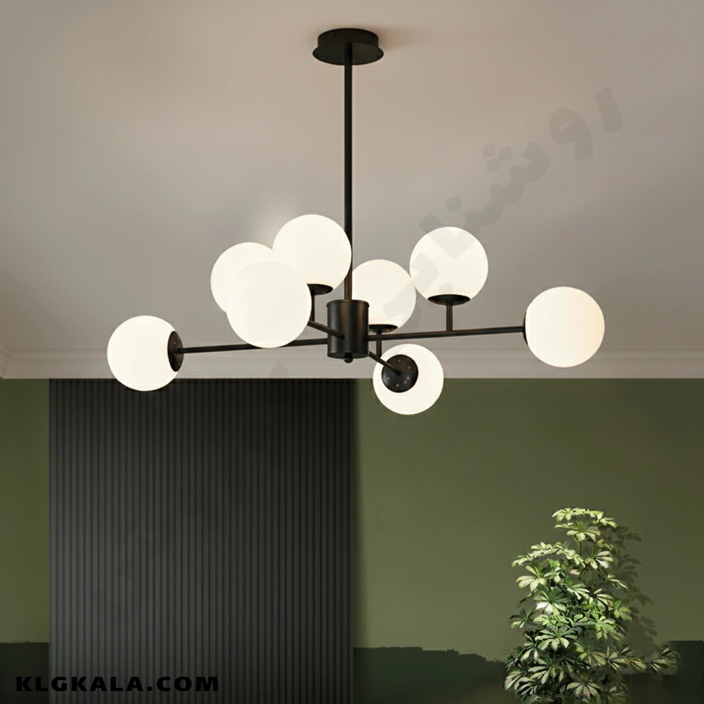 klg-mu-l-0121-1 لوستر مولکولی 8 شعله مدل تارا - Image 1