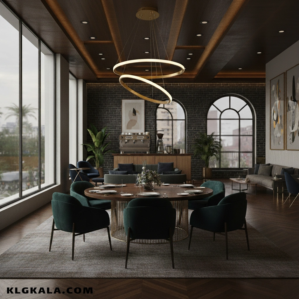 klg-smd-l-0046-3 لوستر مدرن اس ام دی مدل حلقه ای دو طبقه قطر 70 - 50 - Image 1