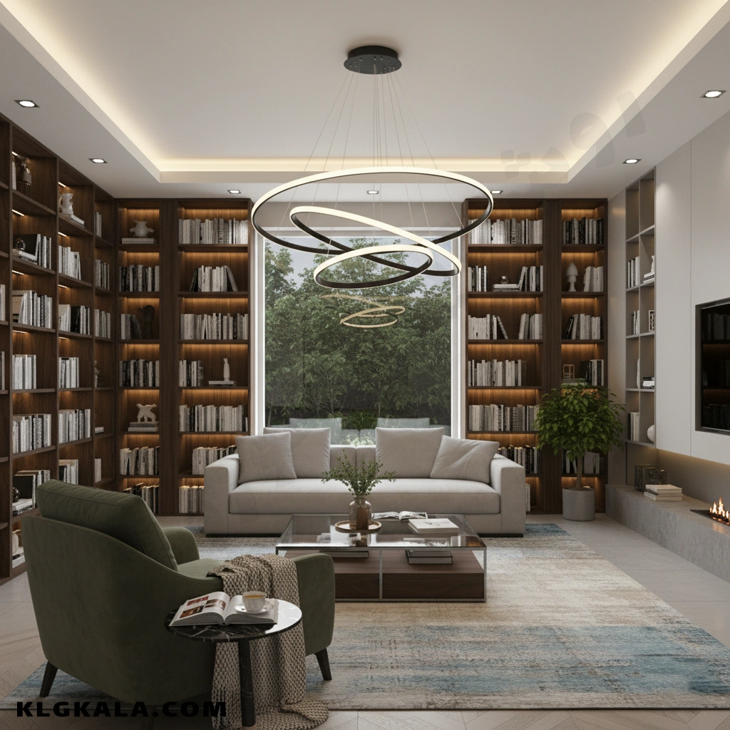 klg-smd-l-0050-1 لوستر مدرن اس ام دی مدل حلقه ای سه طبقه قطر 90 - 70 - 50 - Image 1