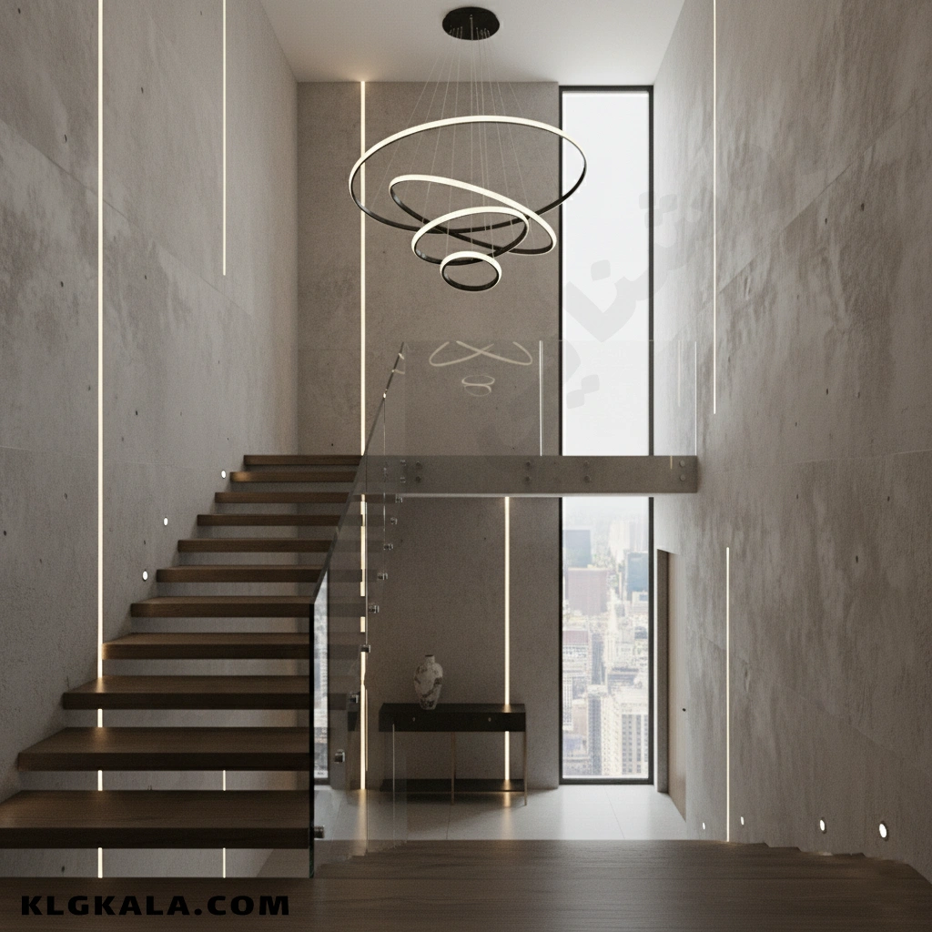 klg-smd-l-0055-3 لوستر مدرن اس ام دی مدل حلقه ای چهار طبقه قطر 80 - 60 - 40 - 20 - Image 1
