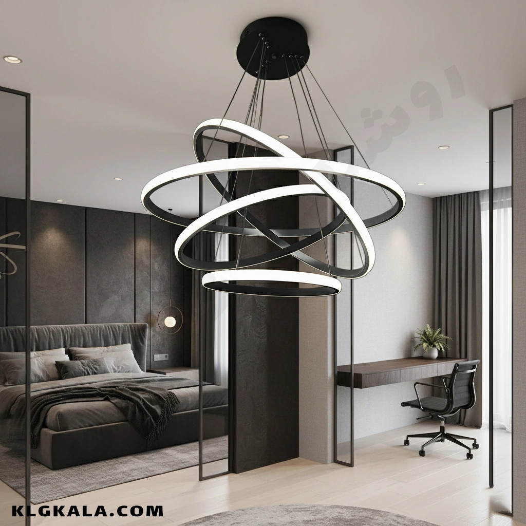 klg-smd-l-0073-1 لوستر مدرن اس ام دی مدل حلقه ای چهار طبقه قطر 60 - 50 - 40 - 30 - Image 1