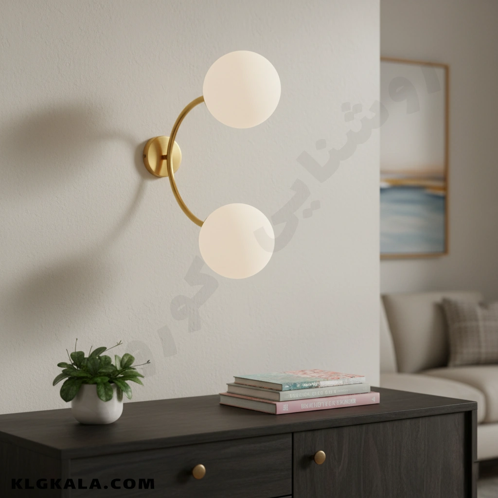 klg-mu-d-0258-4 دیوارکوب مولکولی نیم دایره 2 شعله - Image 1