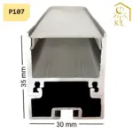 لاین نوری چراغ خطی روکار و آویز دو تیکه LED رویه 30 ارتفاع 35 میلیمتری کد 7 - Image 2