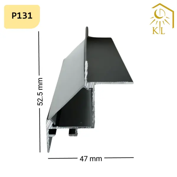 P131 قاب چراغ لاینی توکار کد P131 ابعاد 47 میلیمتری در 52.5 میلیمتری