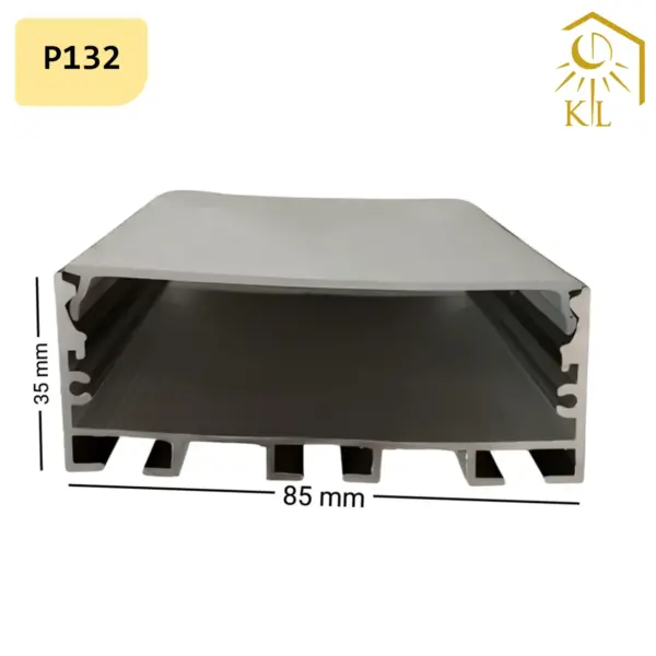 P132 قاب چراغ لاینی توکار کد P132 رویه 85 میلیمتری ارتفاع 35 میلیمتری