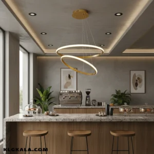 لوستر مدرن اس ام دی مدل حلقه ای دو طبقه قطر 70 - 50 - Image 4