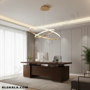 لوستر مدرن اس ام دی مدل حلقه ای دو طبقه قطر 60 - 40