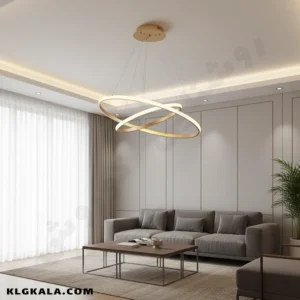 لوستر مدرن اس ام دی مدل حلقه ای دو طبقه قطر 60 - 40 - Image 4