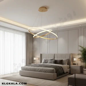 لوستر مدرن اس ام دی مدل حلقه ای دو طبقه قطر 60 - 40 - Image 3