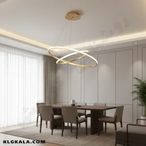 لوستر مدرن اس ام دی مدل حلقه ای دو طبقه قطر 60 - 40 - Image 2