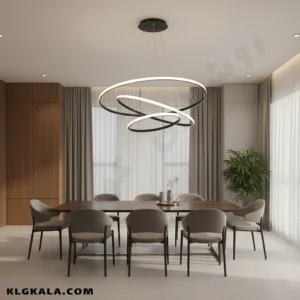 لوستر مدرن اس ام دی مدل حلقه ای سه طبقه قطر 80 - 60 - 40