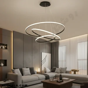 لوستر مدرن اس ام دی مدل حلقه ای سه طبقه قطر 80 - 60 - 40 - Image 2