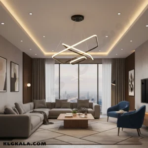 لوستر مدرن اس ام دی مدل مستطیل 3 طبقه - Image 3