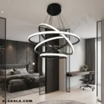 لوستر مدرن اس ام دی مدل حلقه ای چهار طبقه قطر 60 - 50 - 40 - 30