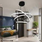 لوستر مدرن اس ام دی مدل حلقه ای چهار طبقه قطر 60 - 50 - 40 - 30 - تصویر 2